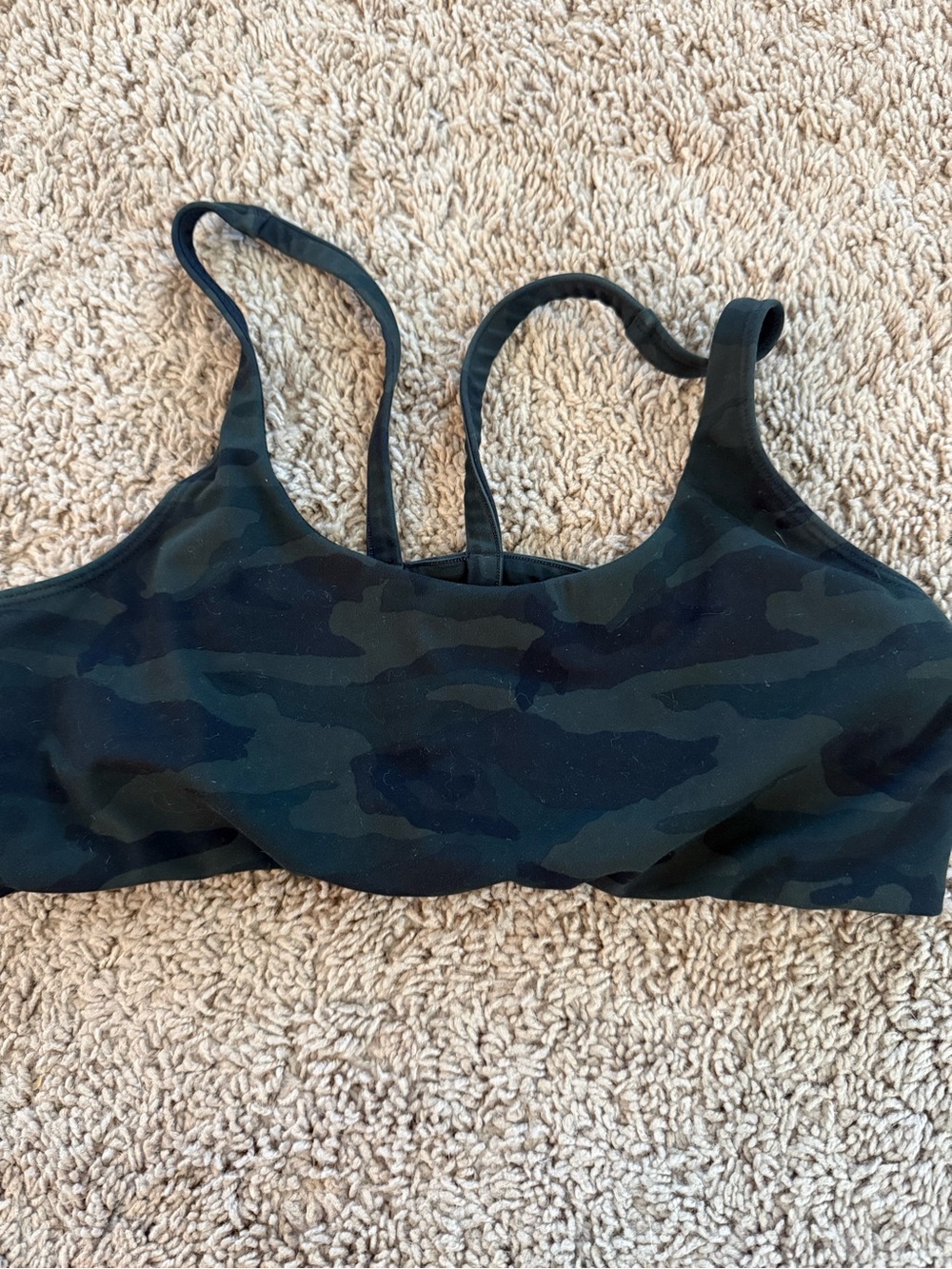 Dark Camo Sports Bralette - Black/Deep Green